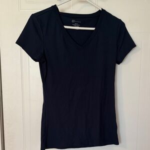 No Boundaries Navy Blue V-Neck Short Sleeve Tee